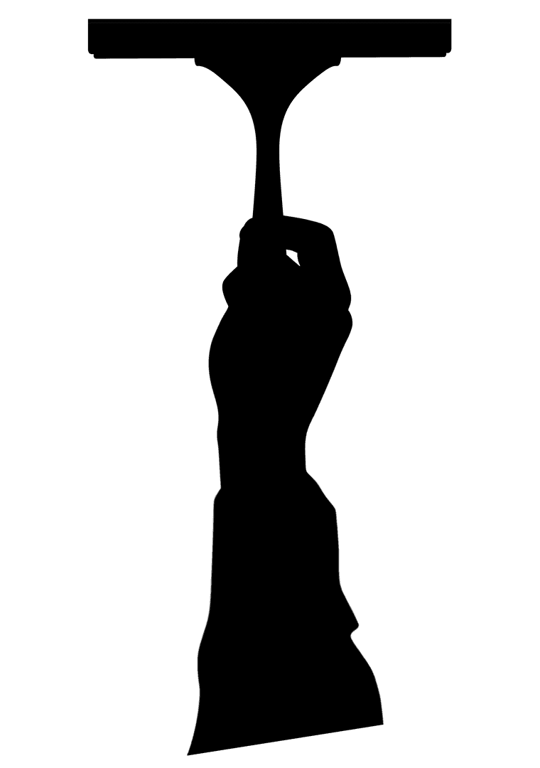 Silhouette of Hand Using Handy Tool on Transparent Background