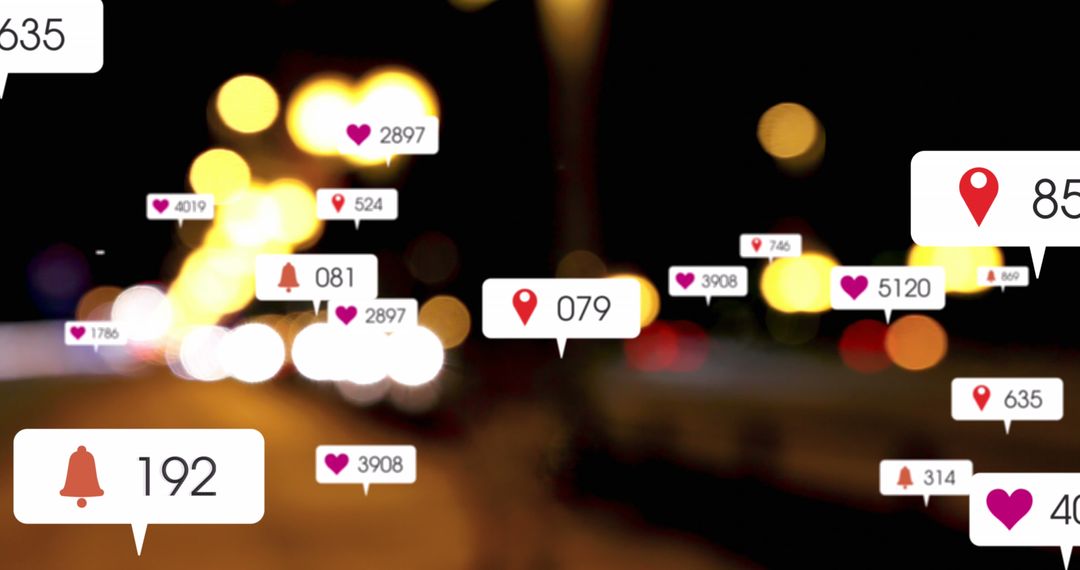 Social Media Engagement Concept with Abstract Cityscape