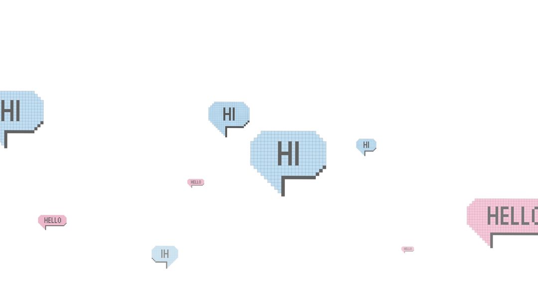 Retro Speech Bubbles with Text on White Background