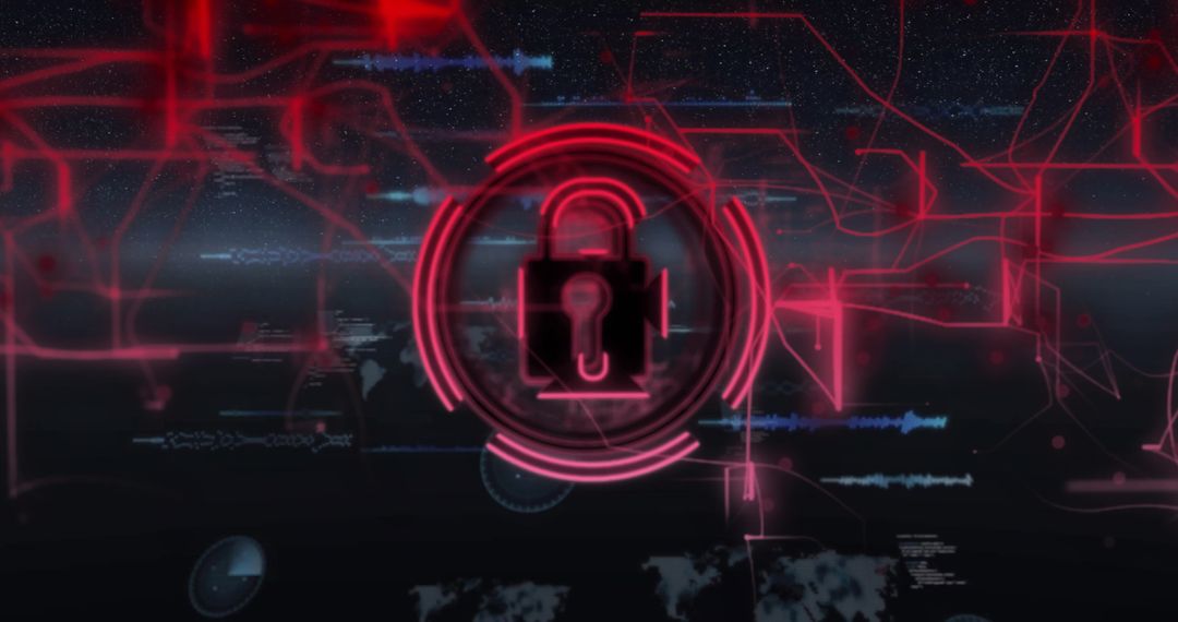 Cybersecurity Concept With Digital Lock Symbols and Data