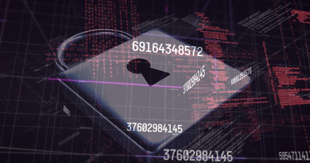 Futuristic Digital Lock Illustrating Cybersecurity and Encryption