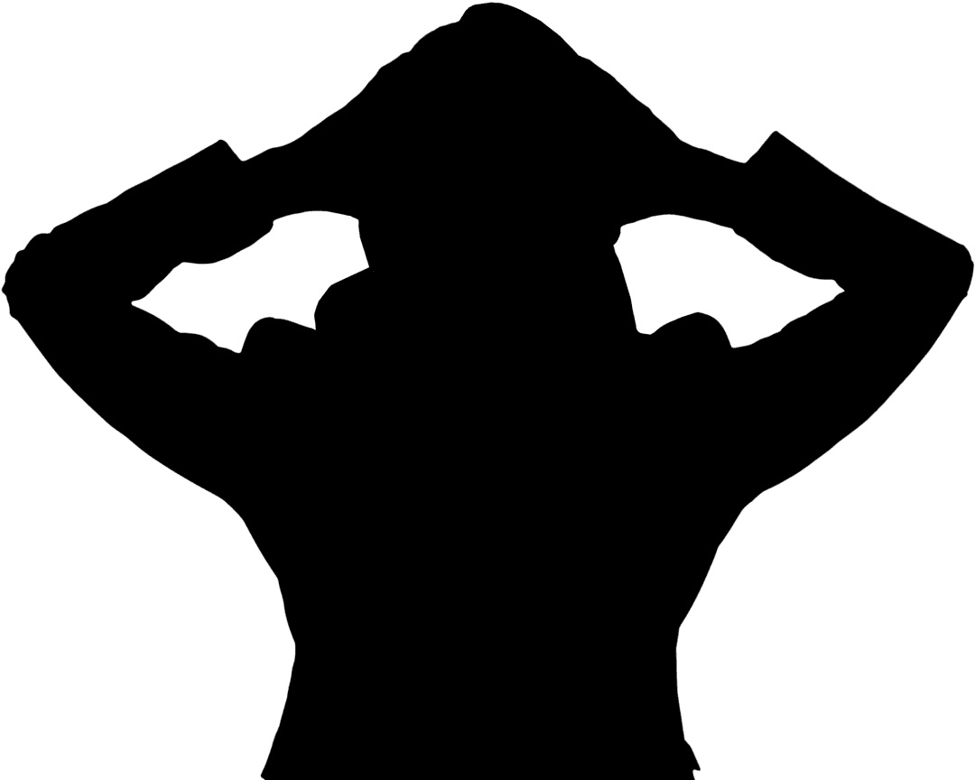 Transparent Silhouette of Woman Holding Head in Concerned Pose