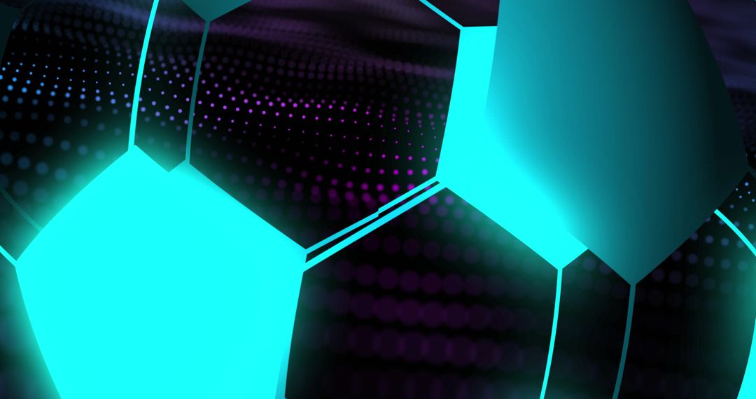 Glowing Digital Football with Futuristic Design and Cyber Aesthetics