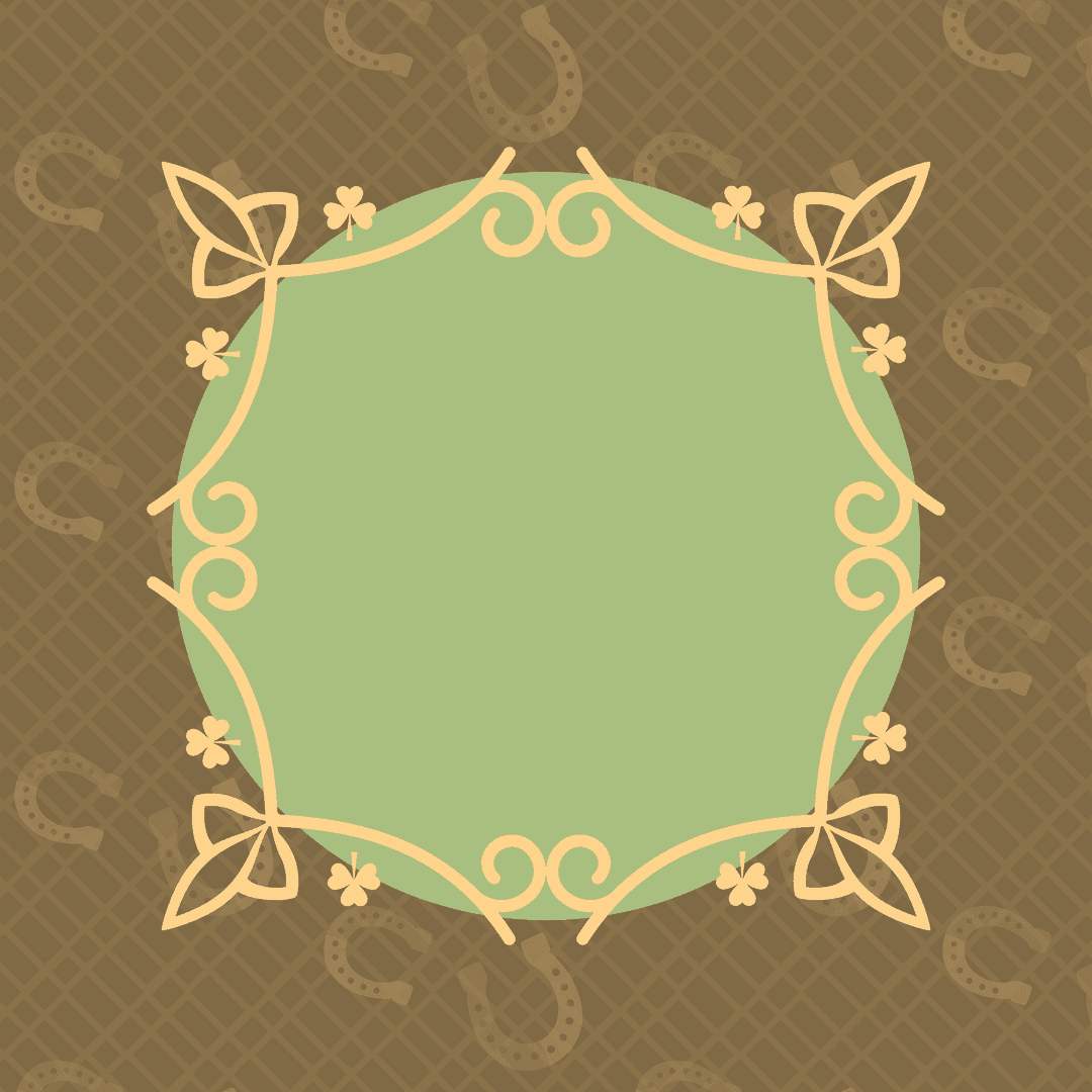 Vintage Floral Frame on Brown Card with Transparent Background