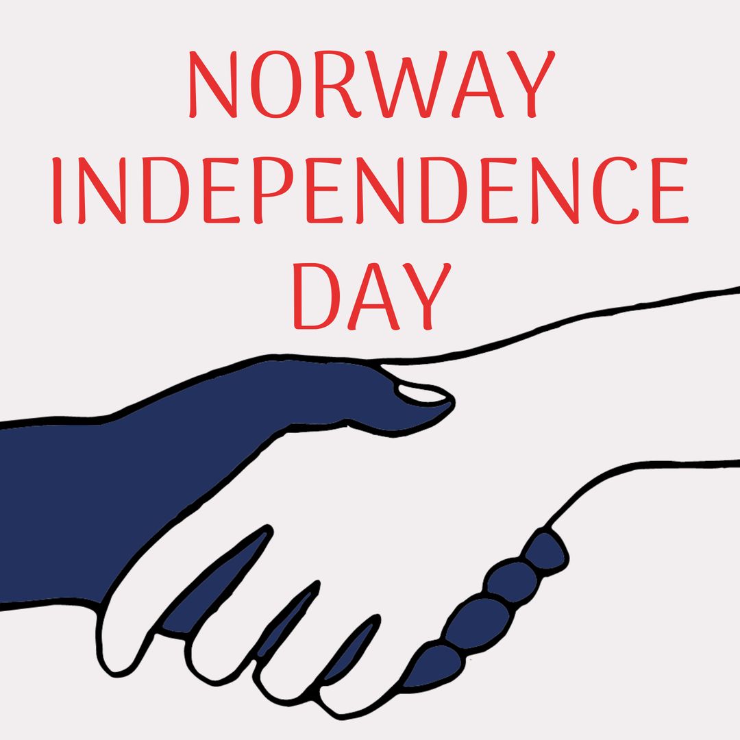 Hands Clasping for Norway Independence Day Celebration