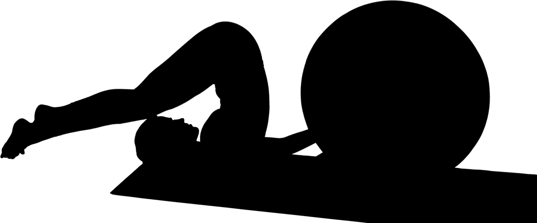 Full Length Transparent Silhouette Exercising with Fitness Ball