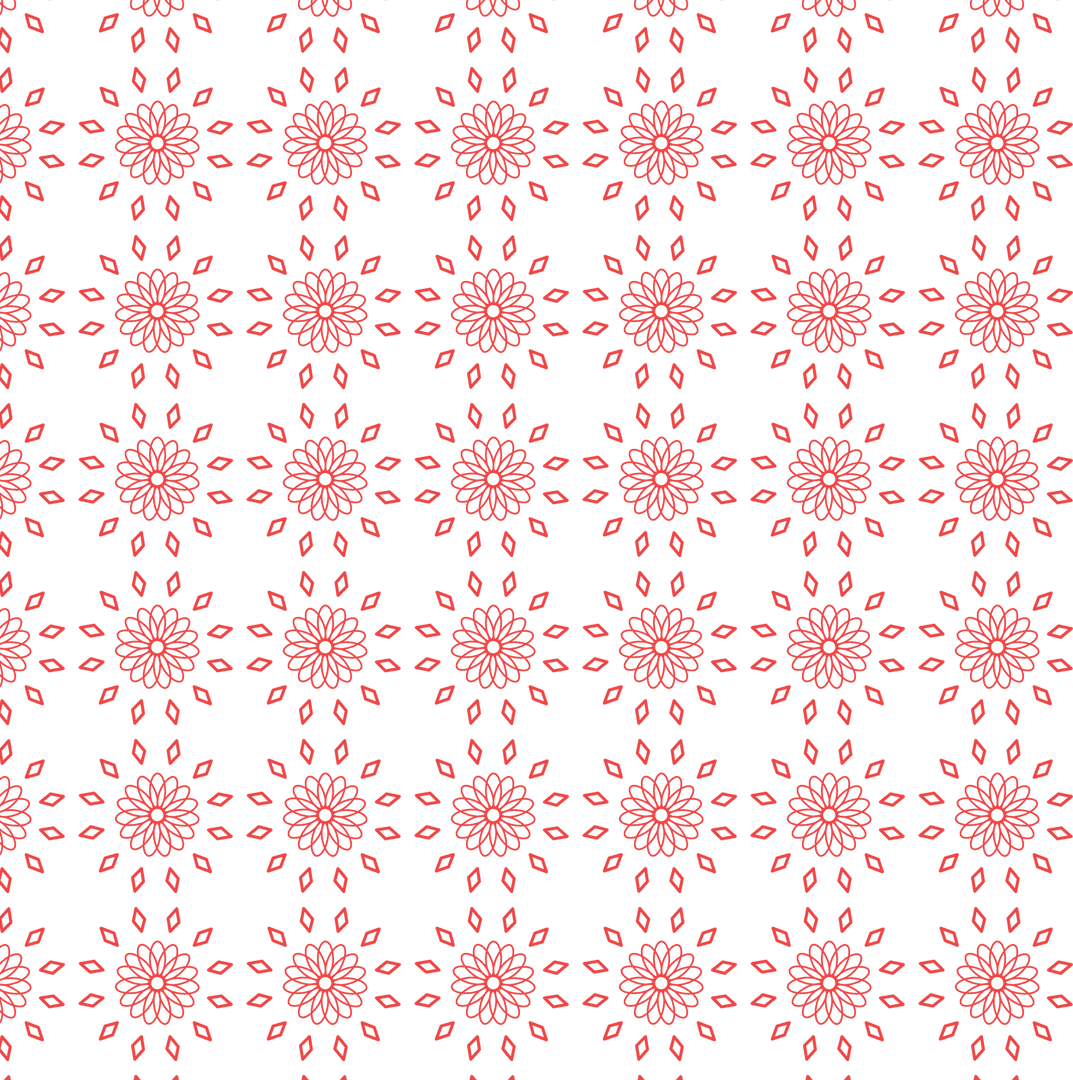 Seamless Red Floral Pattern on Transparent Background Isolated