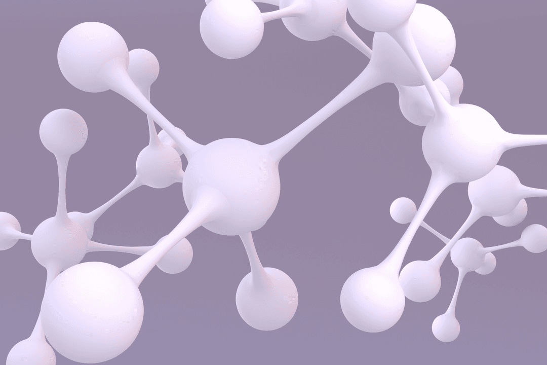 Close-Up of Transparent White Molecular Structure on Soft Background