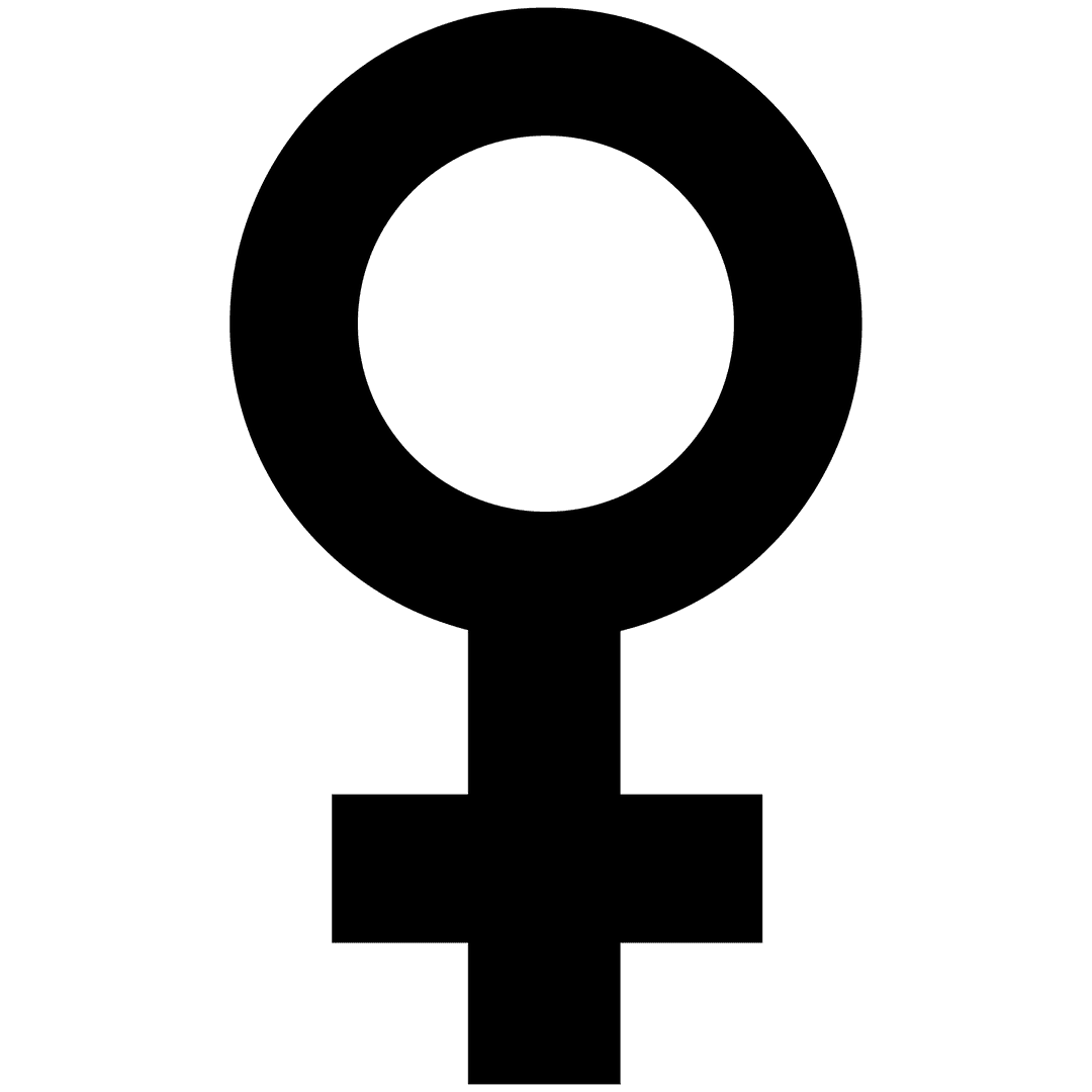 Black Female Symbol on Transparent Background - Empowerment Icon