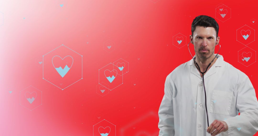 Professional Doctor Examining Virtual Medical Interface