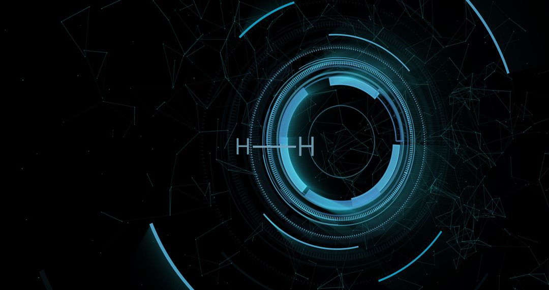 Futuristic Rotating Blue Digital Interface with Circular Patterns