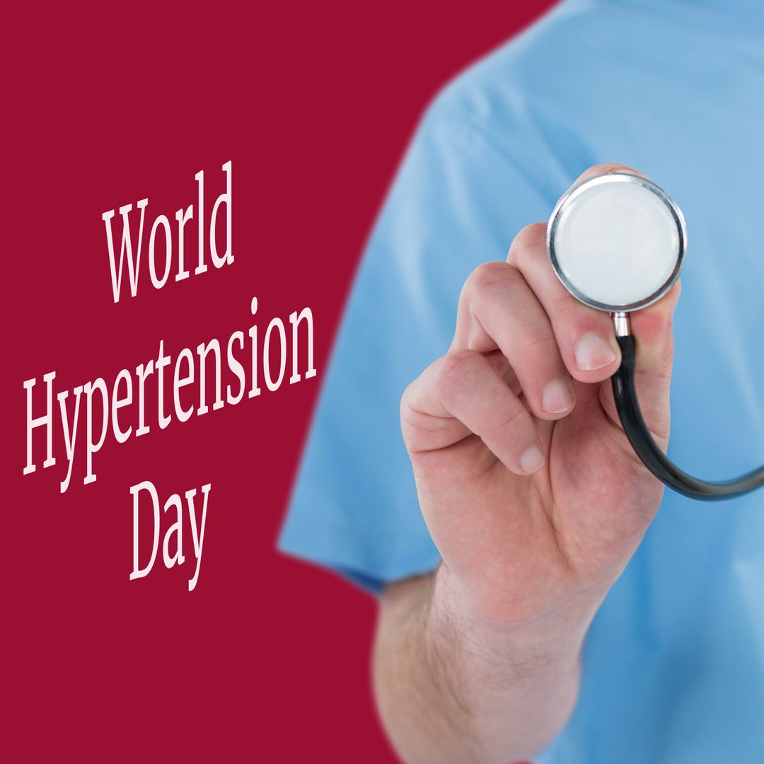 Doctor Holding Stethoscope Highlighting World Hypertension Day