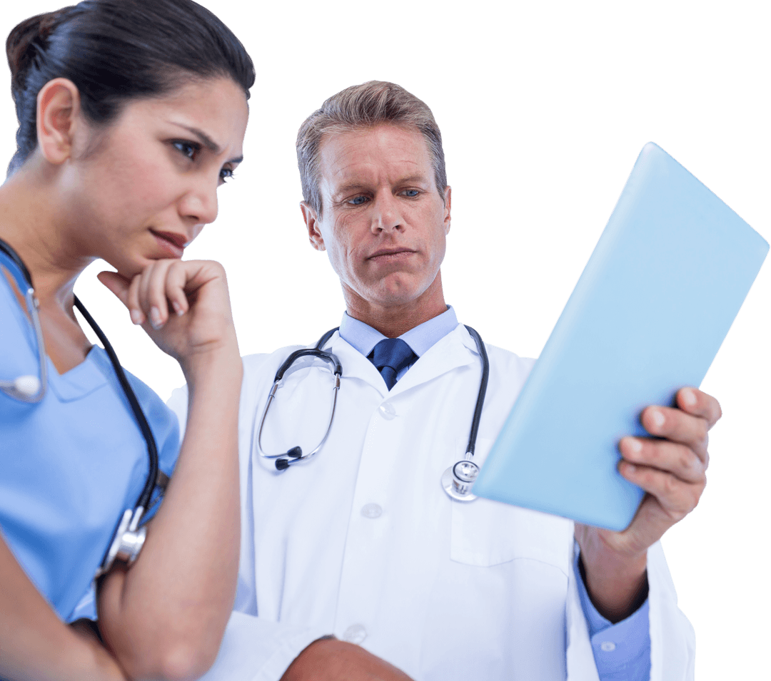 Transparent Doctors Analyzing Patient Data on Digital Tablet - Download Free Stock Images Pikwizard.com