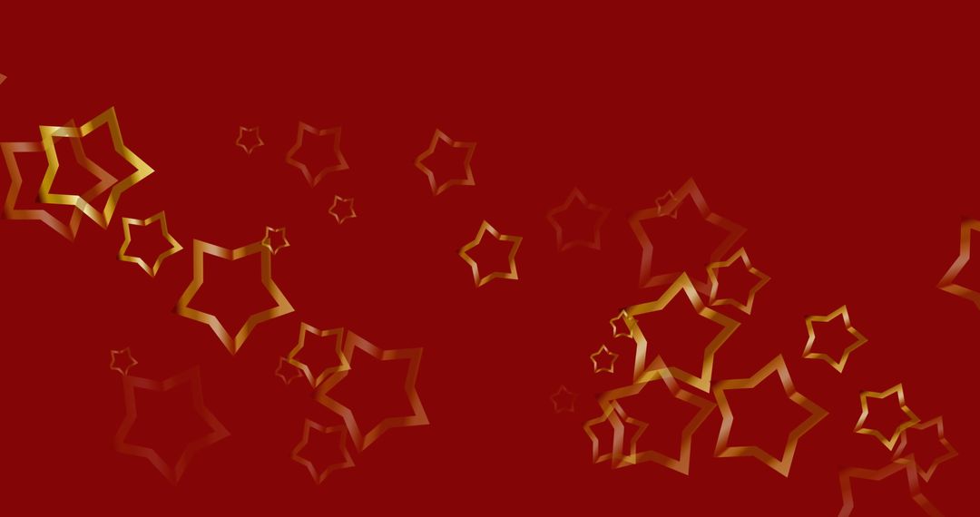 Christmas Stars Floating on Festive Red Background