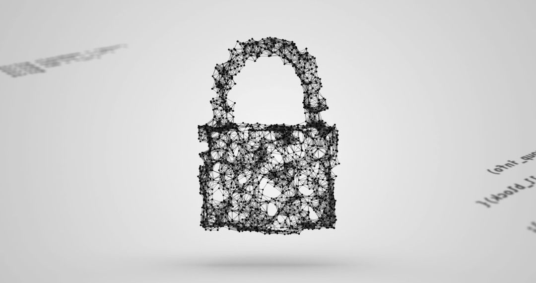 Digital Network Padlock Representing Cybersecurity Concept