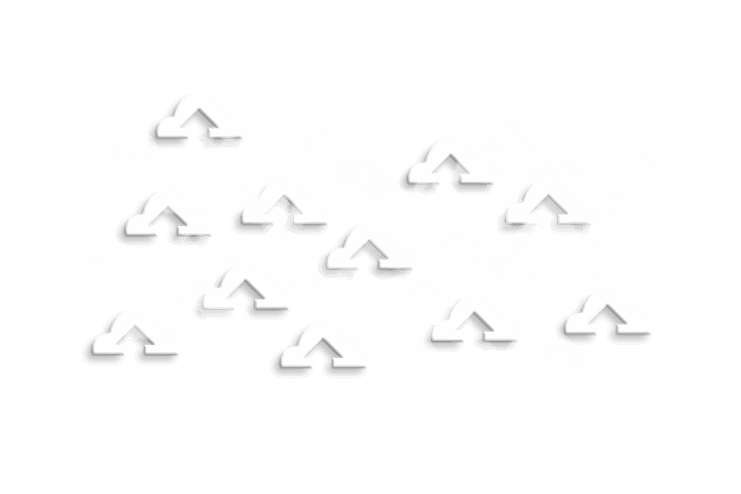 Transparent Digital Clouds with Up Arrows Illustration