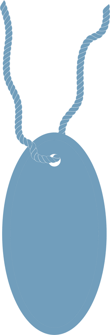 Blue Label with Looping Rope on Transparent Background