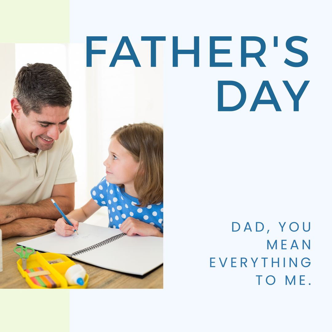 Father and Daughter Bonding Over Homework for Father's Day