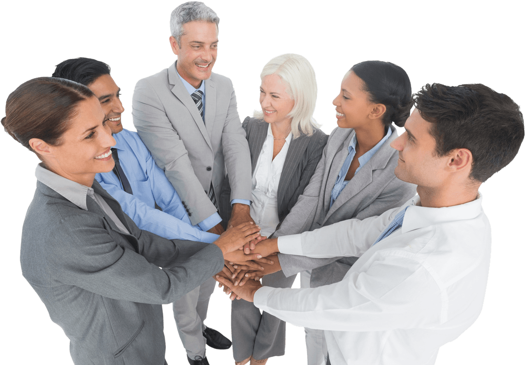 Transparent Business Team Celebrating Unity and Success