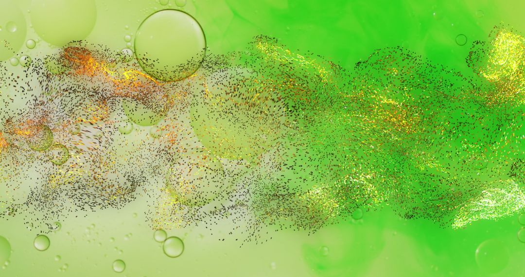 Abstract Liquid Patterns in Vibrant Green Hue