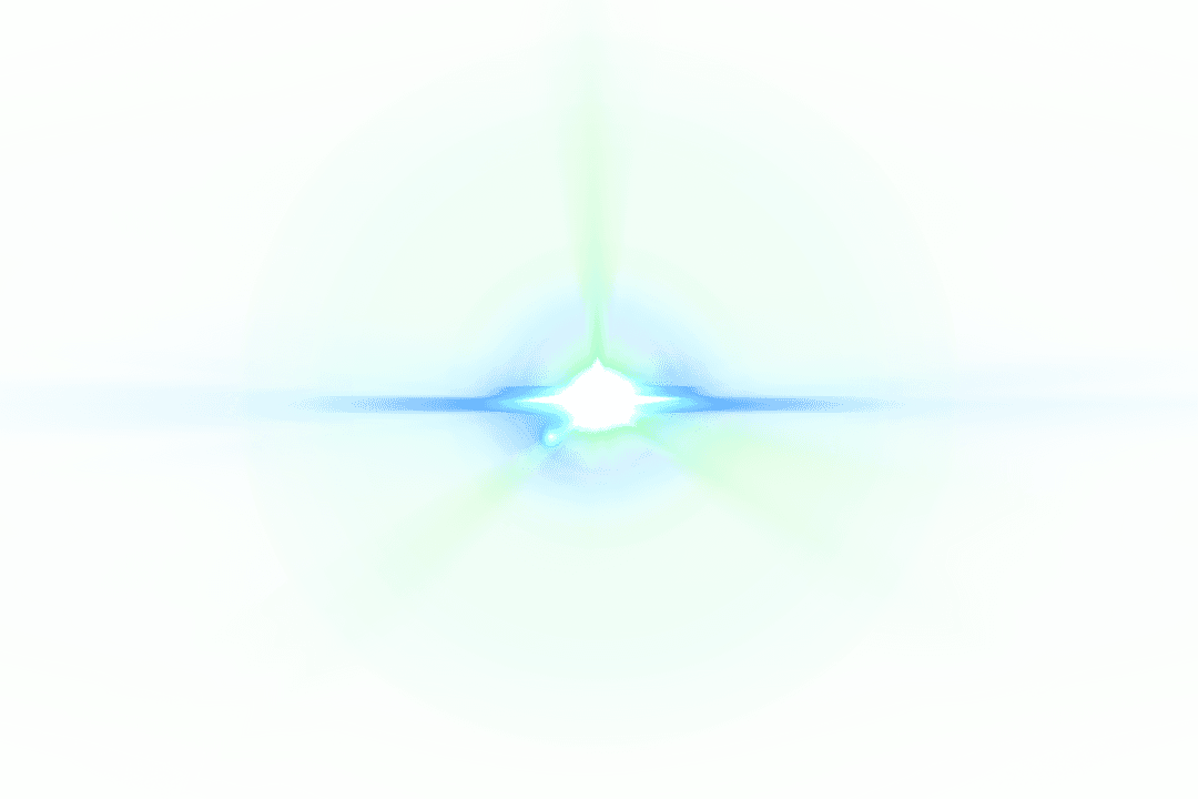 Blue Green Abstract Light on Transparent Background