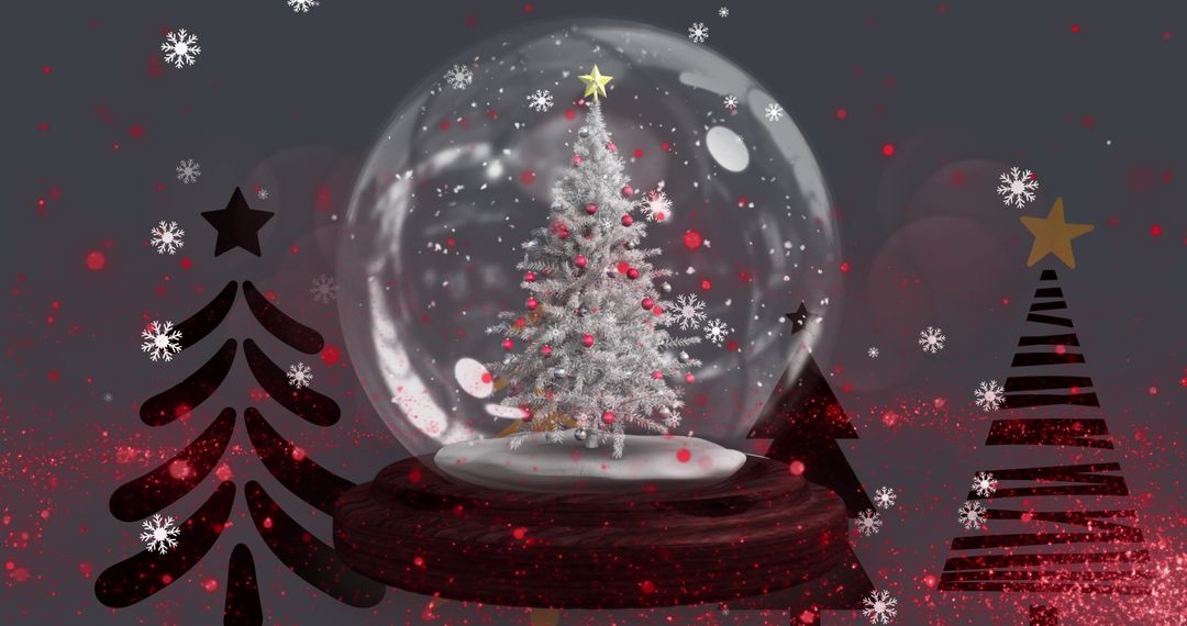 Christmas Snow Globe Featuring Enchanting Holiday Tree