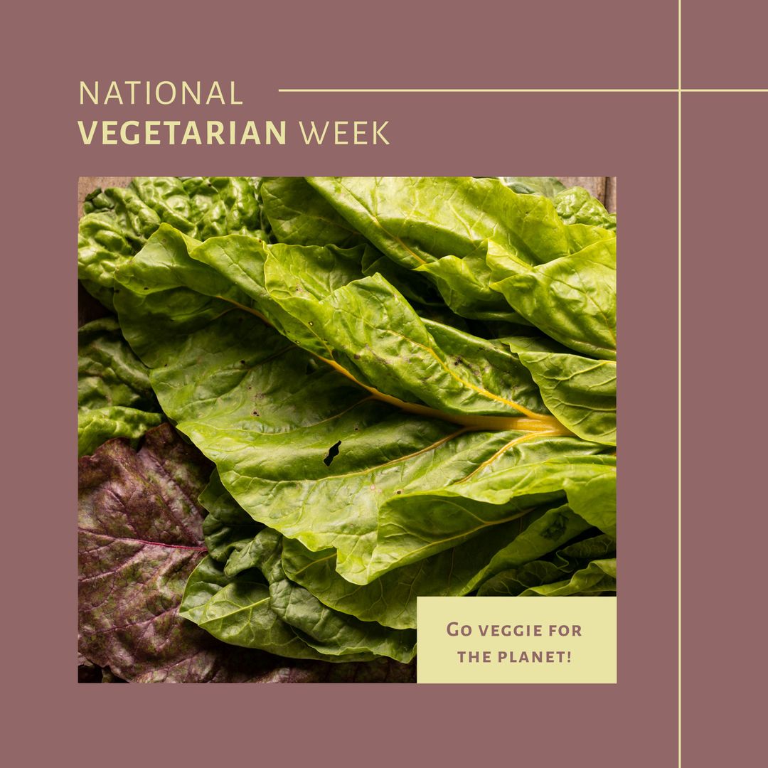 National Vegetarian Week Spinach Leaves for Environmental Awareness Download Free Template