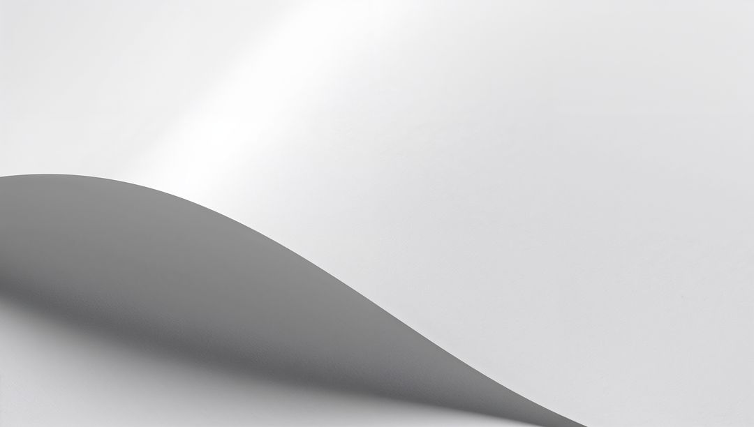 Curved Paper-like Sheet Forming Smooth Arc with Soft Shadow Minimal Monochrome Tone