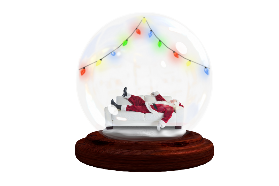 Transparent Snow Globe with Sleeping Santa Claus Decoration - Download Free Stock Images Pikwizard.com