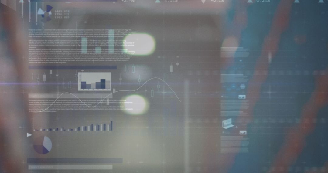 Abstract Financial Data Overlay with Bokeh Lights