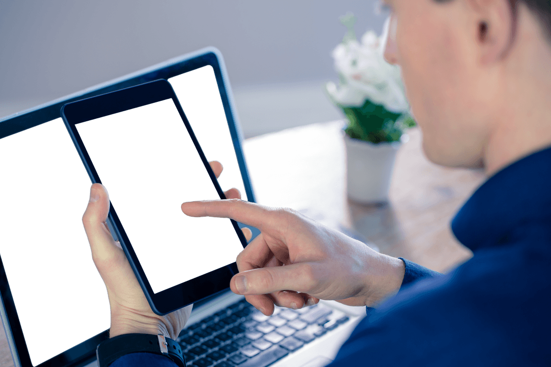 Transparent Touch Technology in Office Close-up View