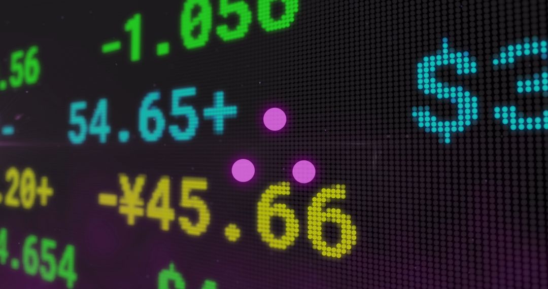 Digital Financial Data Display in Modern Interface