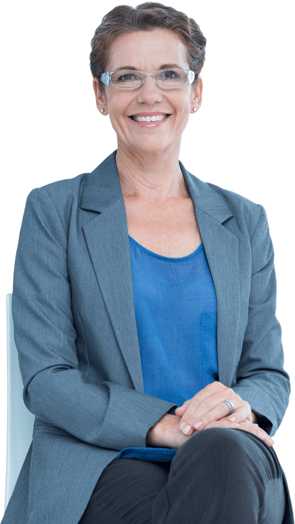 Confident Woman in Business Attire on Transparent Background