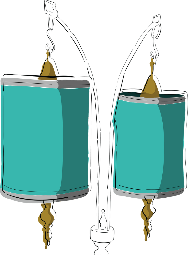 Decorative Transparent Table Lamp with Turquoise Shades