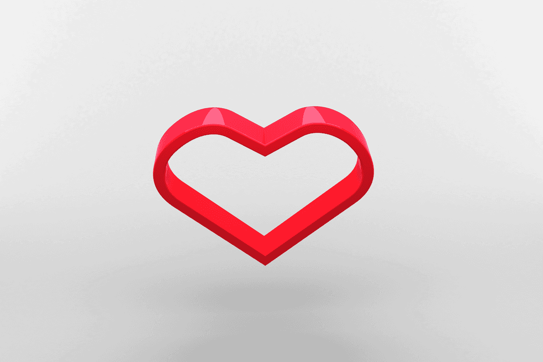 Red Transparent Heart Icon Symbolizing Love and Romance