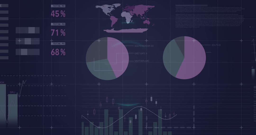 Futuristic Digital Screen with Global Financial Data Visualization