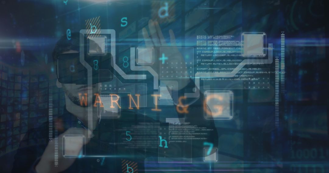 Virtual Reality and Cybersecurity Interface with Coded Layers - Free Images, Stock Photos and Pictures on Pikwizard.com