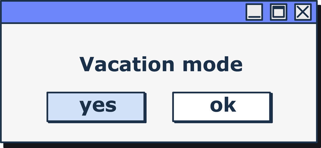 Flat Interface Dialog Vacation Mode Transparent Background
