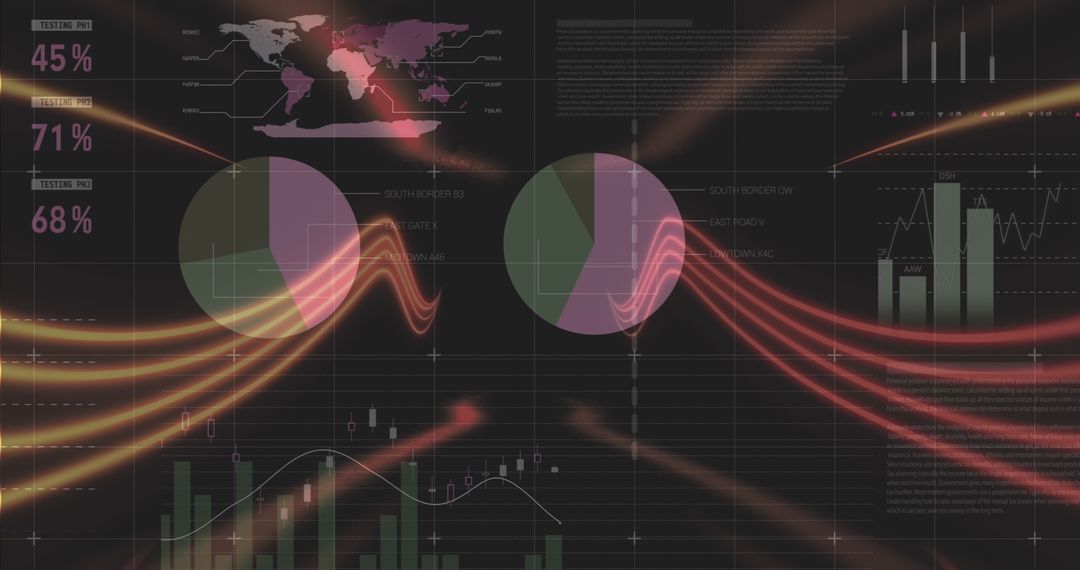 Futuristic Data Analysis Concepts with Neon Graphs