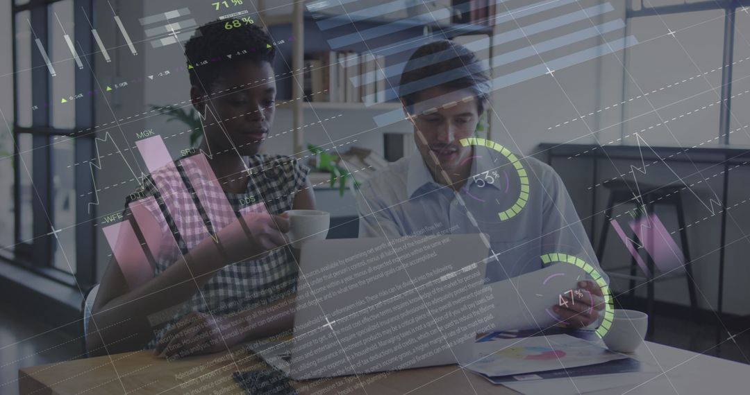 Diverse Professionals Analyzing Financial Data Integration