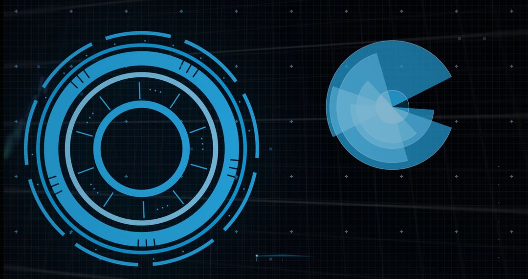 Futuristic Sports Interface with Holographic Clock Graphics