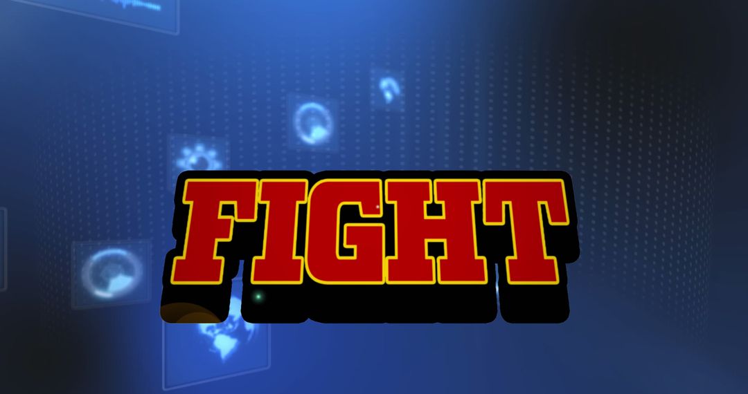 Fight Text with Digital Interface Background
