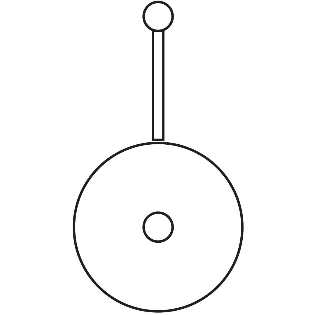 Transparent Clock Pendulum with Central Rod Outline Drawing