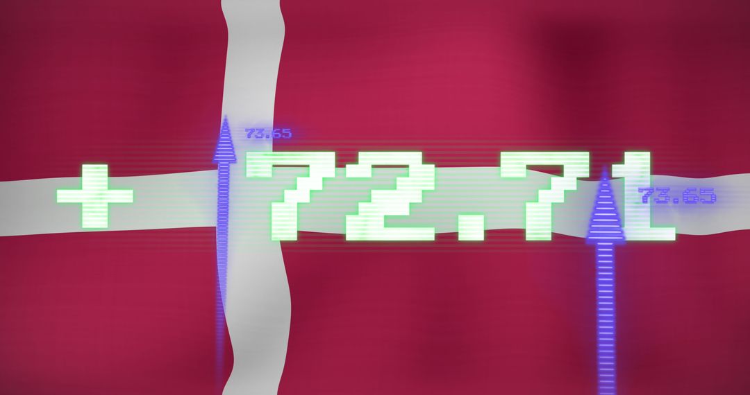 Digital Analytics Overlaid on Denmark Flag