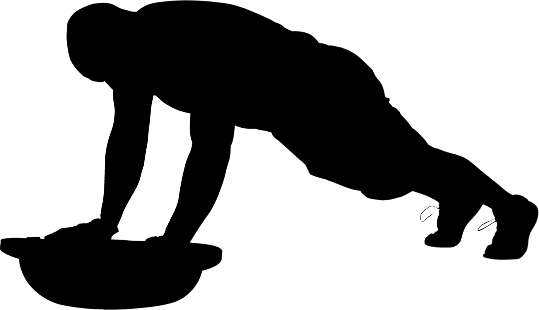 Silhouette Sportsman Exercising on Transparent Background