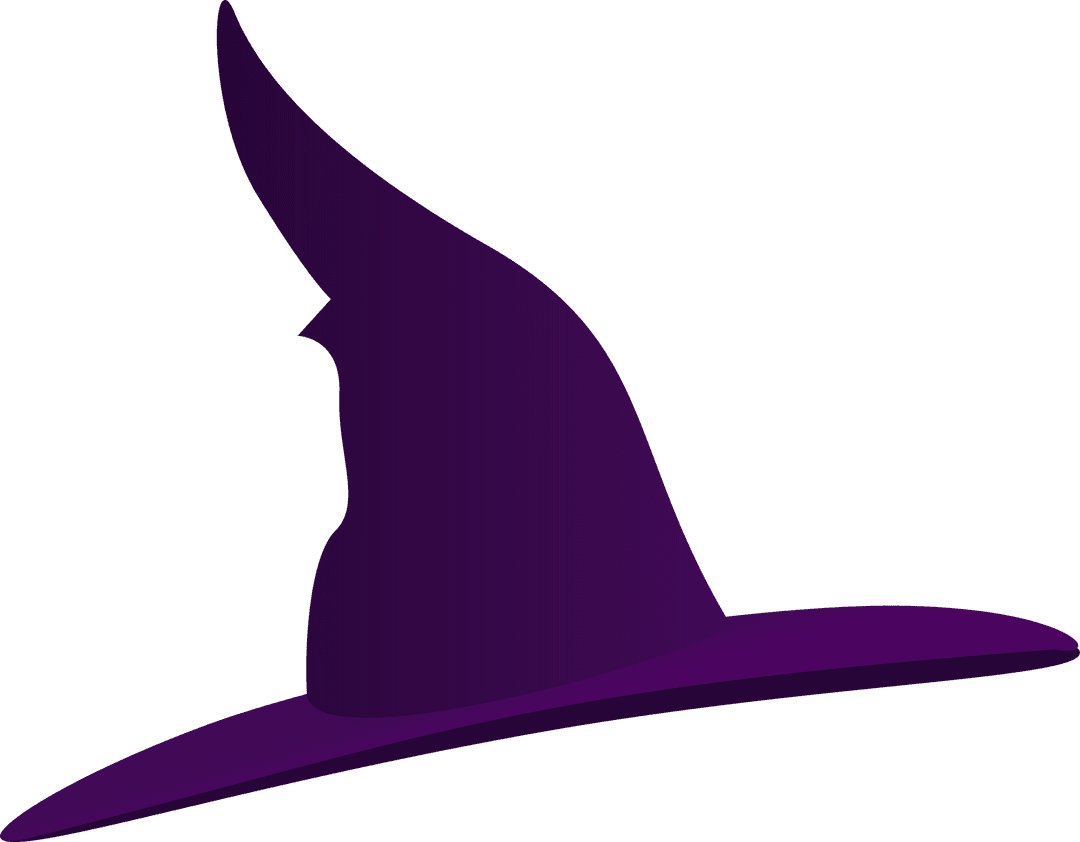 Floating Purple Wizard Hat on Transparent Background