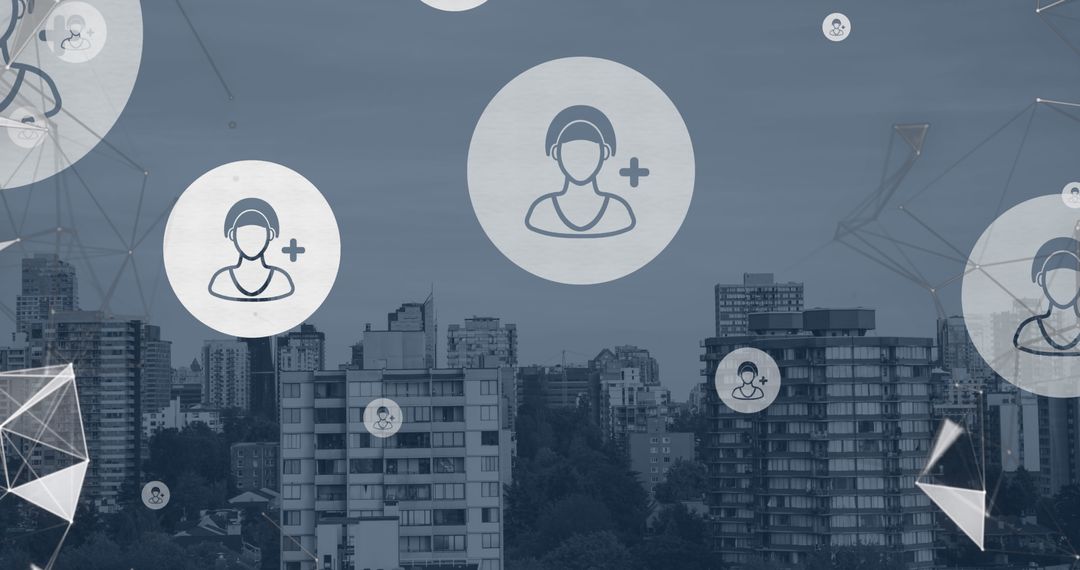 Digital Networking Concept Over Urban Cityscape