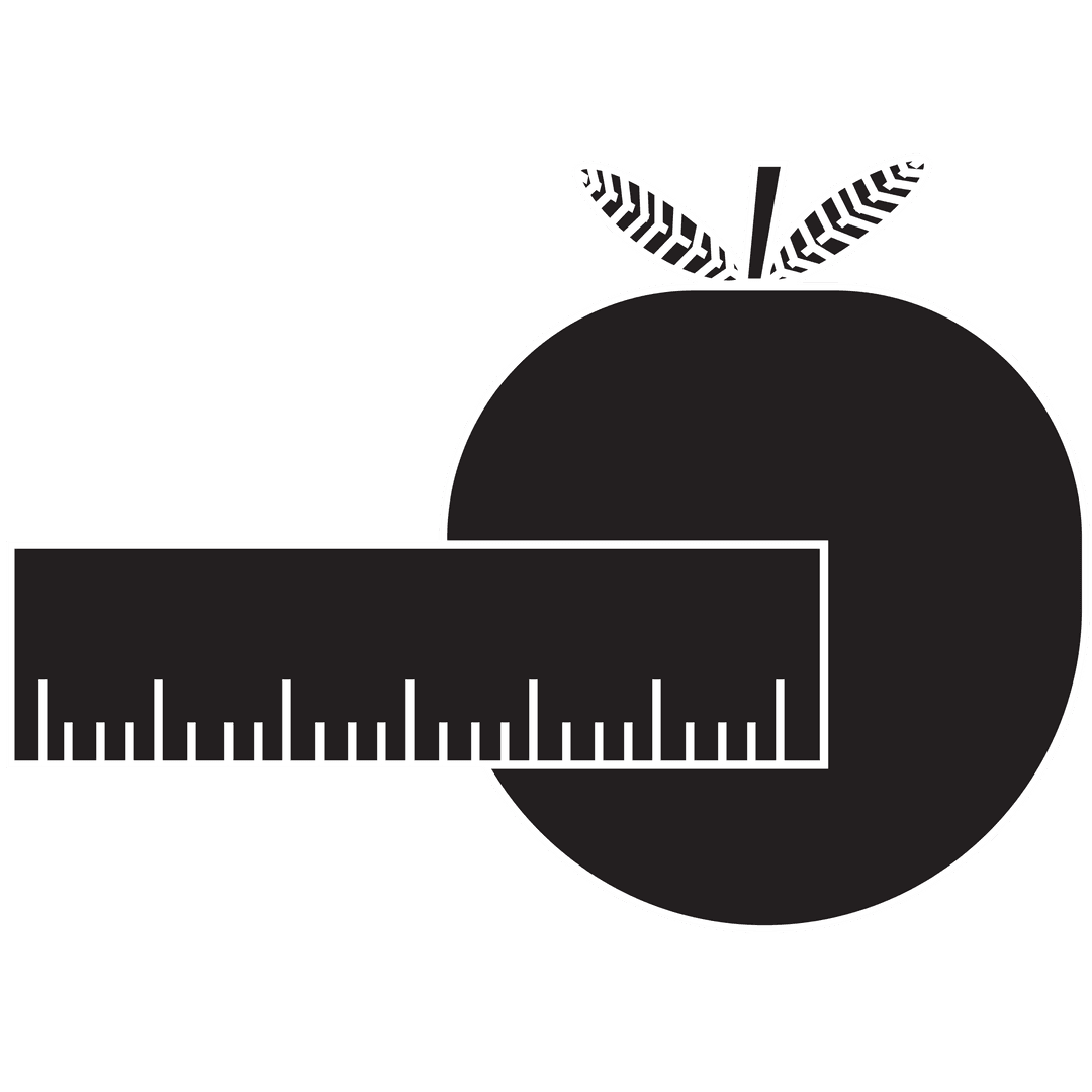 Black Ruler and Apple on Transparent Background