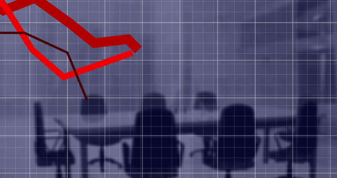 Abstract Financial Decline with Office Background