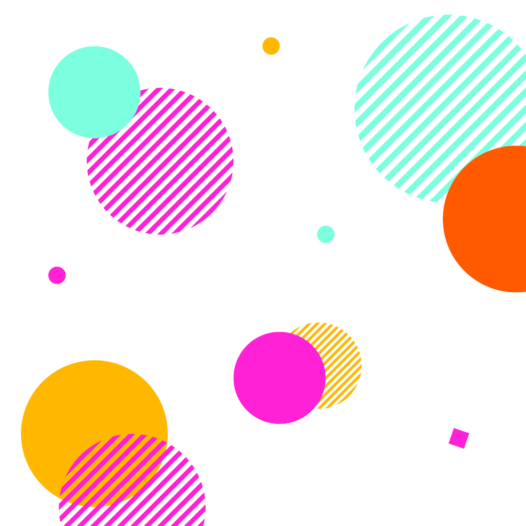 Colorful Geometric Shapes on Transparent Background Vector Illustration